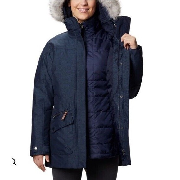 COLUMBIA Carson Pass InterChange Jacket DarkNocturnal Waterproof Women Sz M NWT - Picture 2 of 16